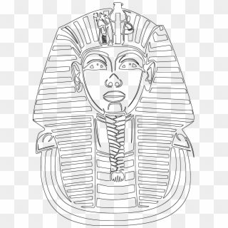 Tutankhamun Outline Clipart - Drawing Ancient Egyptian Pharaohs - Png Download
