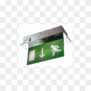 The Flush Exit Recessed Hanging Blade Exit Sign Luminaires - Traffic Sign Clipart