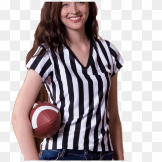 Ladies Womens V-neck Referee Shirt Jersey Uniform Top - Basketball Official Clipart