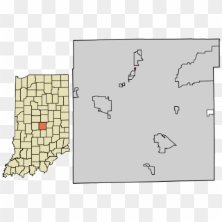 Portland Indiana State Map Clipart