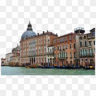 Houses By A River With Boats - Venice Italy Transparent Clipart