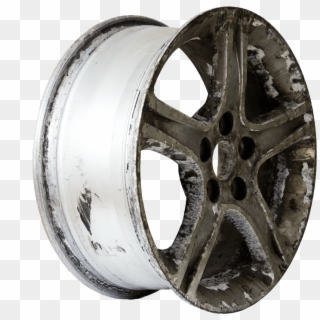 After Removing Wheels From The Car, Tyres, Old Weights - Hubcap Clipart