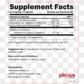 Plexus Probio5 Ingredients Label , Png Download - Plexus Bio Cleanse Ingredients Label Clipart