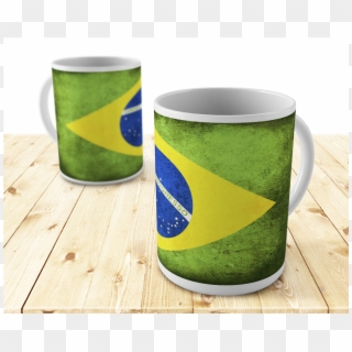 Novo Caneca Bandeira Do Brasil Modelo - Grass Clipart