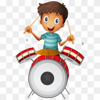 Dança * Música - Boy Drumming Clipart - Png Download