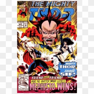 Купете Comics 1992-11 The Mighty Thor - Thor Mephisto Clipart