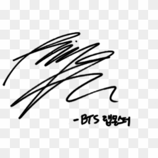 Bts Rap Monster Kpop Bangtanboys Bighit Parkjimin Signature - Rap Monster Signature Png Clipart