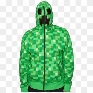 Minecraft Creeper Green Premium Zip Up Hoodie - Zip Up Creeper Hoodie Clipart
