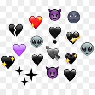 Snapchat Emoji Black Heart Crown Overlay Www Picturesboss - Heart Clipart