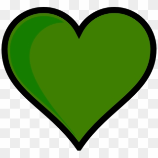 Green Heart Clip Art - Valentine Heart Outline - Png Download