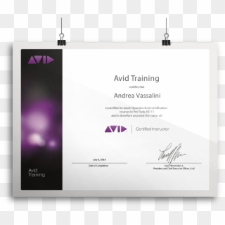 Operator Level Pro Tools Hd11 Instructor - Avid Pro Tools Operator Ppst Certificate Clipart