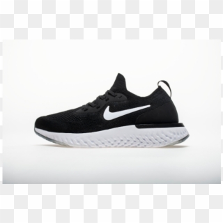 Aq0067-001 Nike Epic React Flyknit Black With White - Nike Free Clipart