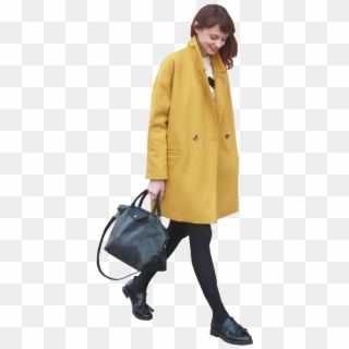 Cutout Women Yellow Coat - Coat Clipart
