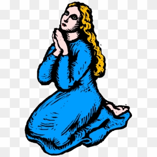 Mary Mother Of Jesus Clipart - Cartoon Lady On Her Knees - Png Download
