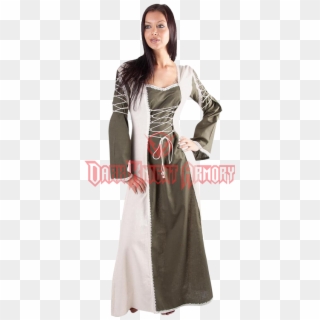 Ladies Layered Medieval Dress - Transparent Medieval Woman Png Clipart