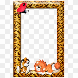 Kids Transparent Photo Frame With Tiger And Clipart