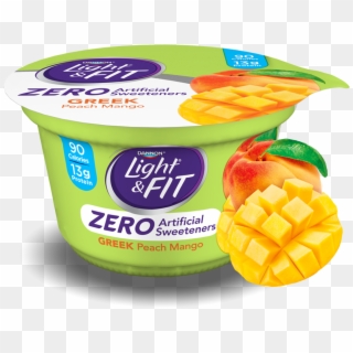 Peach Mango Greek Nonfat Yogurt With Zero Artificial - Yogurt Clipart