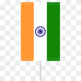 Vertical Flag With Flagpole - Flag Of India Clipart