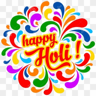 Happy Holi Colorful Festive Splash Indian - Holi Festival Greeting Cards Clipart