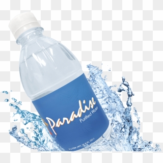 Water Splash Label - Water Bottle Clipart