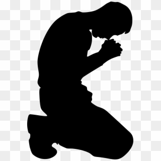 Man Kneeling In Prayer Minus Ground Silhouette Icons - Kneeling Silhouette Clipart