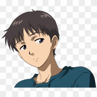 6 Most Hated Main Characters In Anime - Shinji Ikari Head Png Clipart