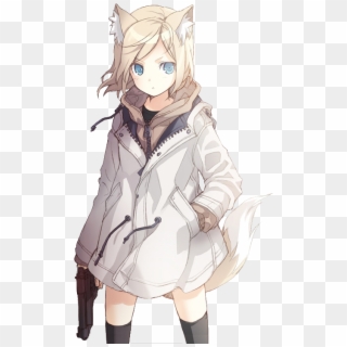 Plausibility Of The Japanese Nekomimi - Fox Girl With Gun Clipart