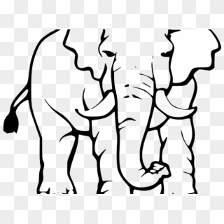 Asian Elephant Clipart India Elephant - Elephant Black And White Drawing - Png Download