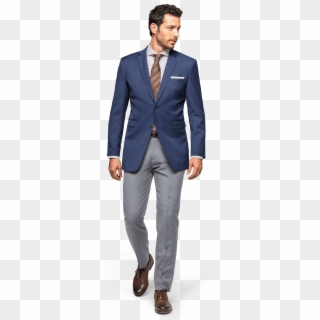 Custom Jacket - Grey Pants Navy Blue Blazer Clipart