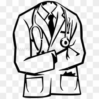 Doctors Coat - Doctor Coat Clipart Black And White - Png Download
