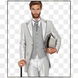 Men White Sequin Suit Clipart