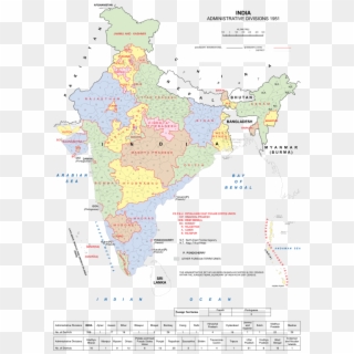 States Reorganisation Commission - Indian States In 1950 Clipart