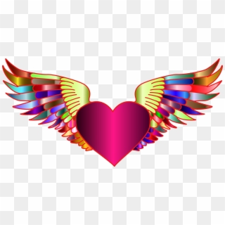 Prismatic Flying Heart 2 Picture Royalty Free Download - Flying Heart Clipart Png Transparent Png