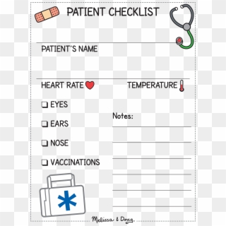 Patient Checklist For Kids *free Printable - Doctors Checklist Clipart