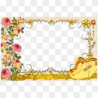 Frame Gold Flowers Clipart