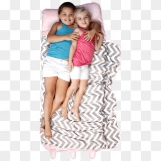Two Girls Aged 9 And 4 On The Nap Mat - Child Top View Png Clipart