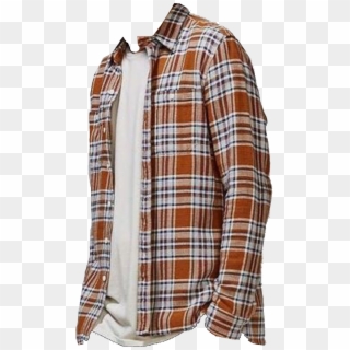Orange Flannel / Polyvore Mens Flannel, Ross Geller, - Aesthetic Mens Clothes Png Clipart