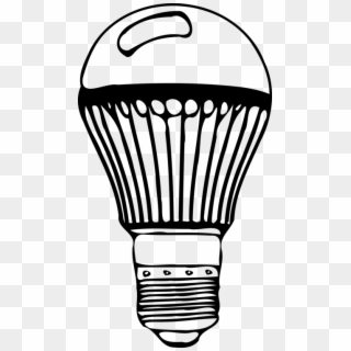Incandescent Light Bulb Led Lamp Light-emitting Diode - Sketch Of Led Bulb Clipart