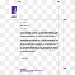 Business Letter Format, Letterhead, Stationary, Visual - Western Illinois University Clipart