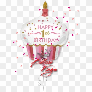 1st Birthday Cupcake Girl - Happy 1st Birthday Cupcake Clipart