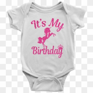 It's My 1st Birthday Pink Unicorn Princess 1 Babies - One-piece Garment Clipart