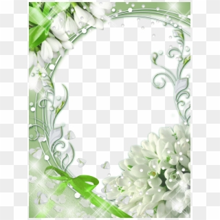 Green-png Photo Frame With Snowdrops - Snowdrops Photo Frame Clipart