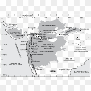 Map Of India And The Deccan Traps - Map Clipart