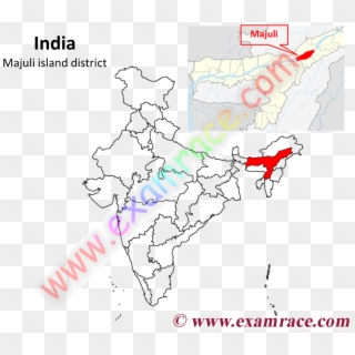 Majuli Island District Location On India Map - Graphic Design Clipart