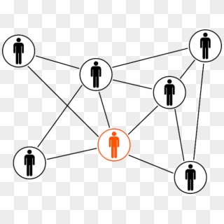 Linked, Connected, Network, Team, Teamwork, Black, - Network Vector Png Clipart