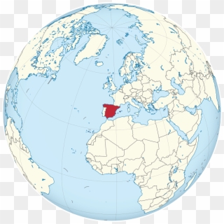Spain On The Globe - Spain Location On Globe Clipart