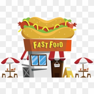 Hot Dog Fast Food Restaurant Buffet - Fast Food Restaurant Cartoon Png Clipart