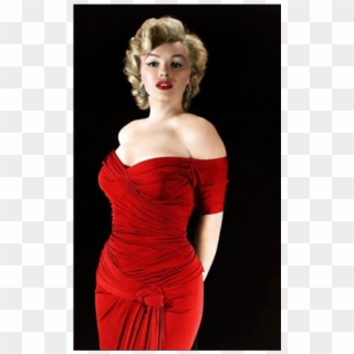 Marilyn Monroe Red Off The Shoulder Chiffon Red Carpet - Elizabeth Taylor Red Dress Clipart