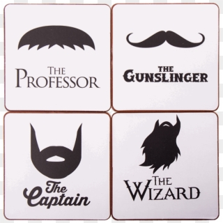 Beard Coasters 4 Pack - Label Clipart