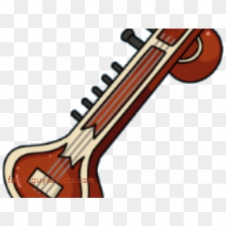 Bass Guitar Musical Tiple Clip Art Sitar - Clipart Of Sitar - Png Download